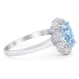 Art Deco Oval Natural Stone Floral Ring