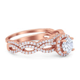 Two Piece Round Natural Stone Twisted Ring