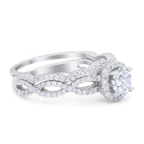 Two Piece Round Natural Stone Twisted Ring