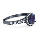 Vintage Style Round Natural Stone Sparkling Ring