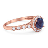 Vintage Style Round Natural Stone Sparkling Ring