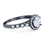 Vintage Style Round Natural Stone Sparkling Ring