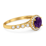 Vintage Style Round Natural Stone Sparkling Ring