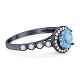 Vintage Style Round Natural Stone Sparkling Ring