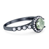 Vintage Style Round Natural Stone Sparkling Ring