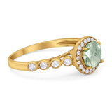 Vintage Style Round Natural Stone Sparkling Ring