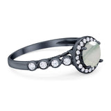 Vintage Style Round Natural Stone Sparkling Ring