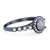 Vintage Style Round Natural Stone Sparkling Ring