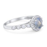 Vintage Style Round Natural Stone Sparkling Ring