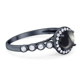 Vintage Style Round Natural Stone Sparkling Ring