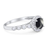 Vintage Style Round Natural Stone Sparkling Ring