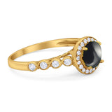 Vintage Style Round Natural Stone Sparkling Ring