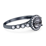 Vintage Style Round Natural Stone Sparkling Ring