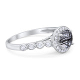 Vintage Style Round Natural Stone Sparkling Ring