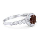 Vintage Style Round Natural Stone Sparkling Ring