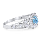 Art Deco Round Natural Stone Split Shank Ring