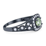 Art Deco Round Natural Stone Split Shank Ring