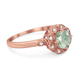 Art Deco Round Natural Stone Flower Ring