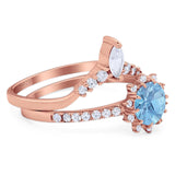 Two Piece Round Natural Stone Chevron Ring