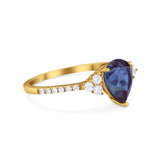 Pear Teardrop Natural Stone Wedding Ring