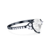 Pear Teardrop Natural Stone Wedding Ring