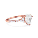 Pear Teardrop Natural Stone Wedding Ring
