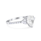 Pear Teardrop Natural Stone Wedding Ring