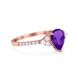 Pear Teardrop Natural Stone Wedding Ring