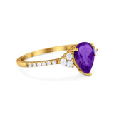 Pear Teardrop Natural Stone Wedding Ring