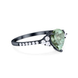 Pear Teardrop Natural Stone Wedding Ring