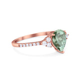 Pear Teardrop Natural Stone Wedding Ring