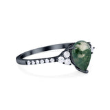 Pear Teardrop Natural Stone Wedding Ring