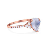 Pear Teardrop Natural Stone Wedding Ring