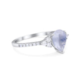 Pear Teardrop Natural Stone Wedding Ring