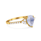 Pear Teardrop Natural Stone Wedding Ring