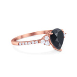 Pear Teardrop Natural Stone Wedding Ring