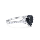 Pear Teardrop Natural Stone Wedding Ring