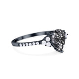 Pear Teardrop Natural Stone Wedding Ring