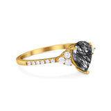 Pear Teardrop Natural Stone Wedding Ring