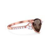 Pear Teardrop Natural Stone Wedding Ring