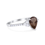 Pear Teardrop Natural Stone Wedding Ring