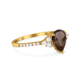 Pear Teardrop Natural Stone Wedding Ring