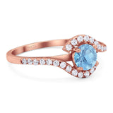 Round Natural Stone Curved Art Deco Ring