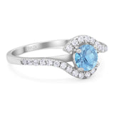 Round Natural Stone Curved Art Deco Ring