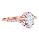 Oval Natural Stone Curved Art Deco Ring