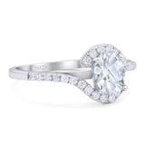 Oval Natural Stone Curved Art Deco Ring