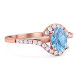 Oval Natural Stone Curved Art Deco Ring