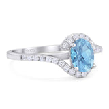 Oval Natural Stone Curved Art Deco Ring