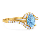 Oval Natural Stone Curved Art Deco Ring