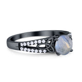 Vintage Style Round Natural Stone Ring